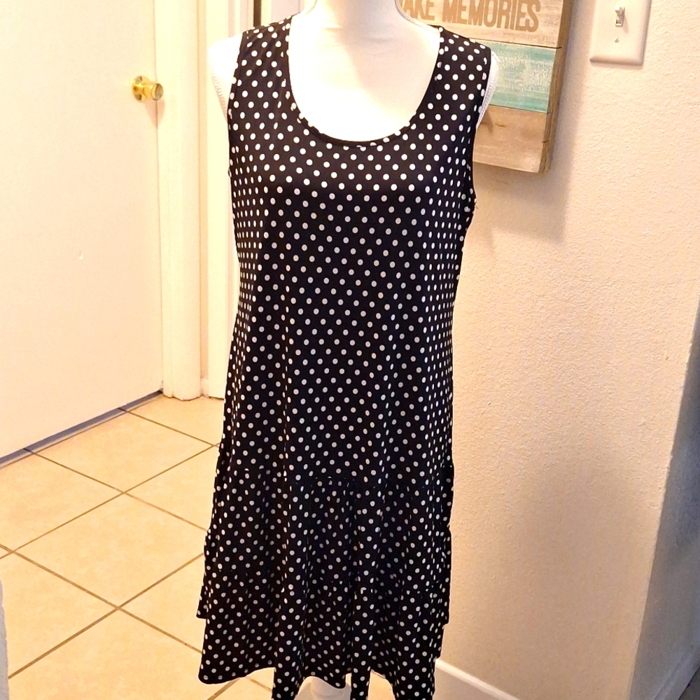 Everlily XL Black/White polka dot dress